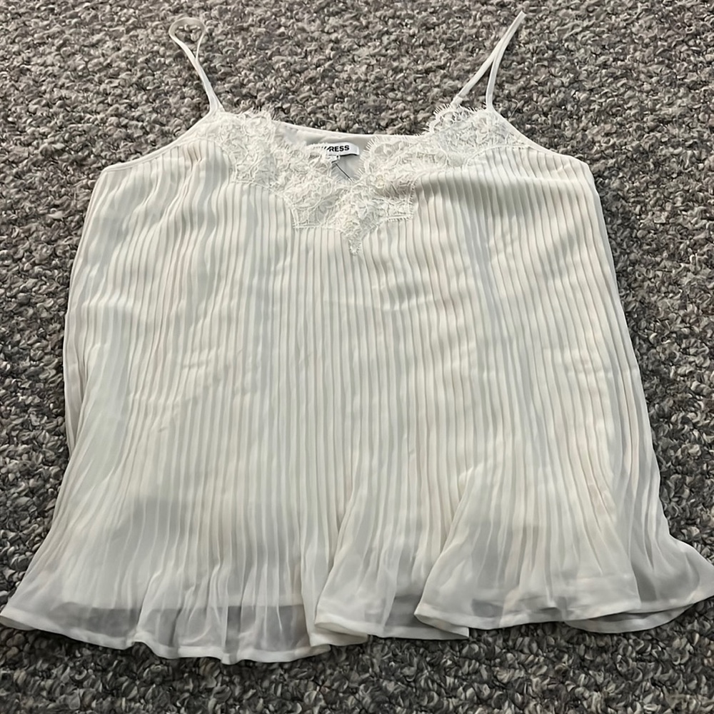 Express women size medium pleated lace trim cami